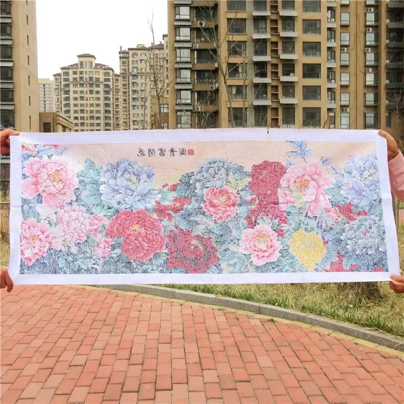 꽃이 피는 수제 십자가 자수 제품, 풍부한 고귀한 전통 중국 그림, 모란, 까치, 꽃, 신제품