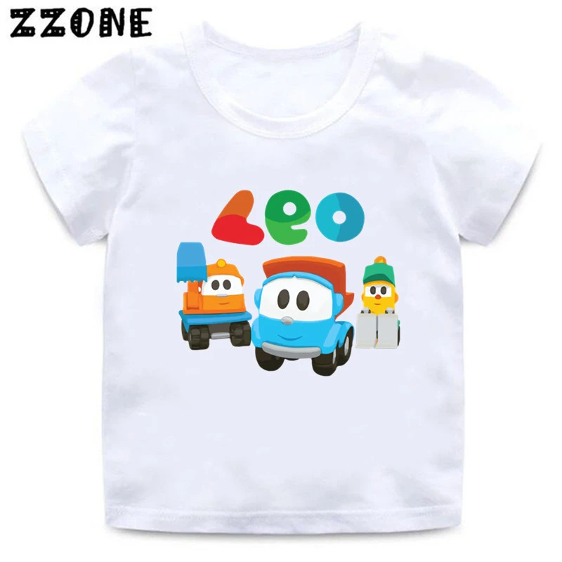 New Hot Sale Kids T-Shirts Leo The Truck Tv Show Cartoon Print Funny Baby Girls Clothes Boys T shirt Cute Children Tops,HKP5481 baby girl cotton t shirt	