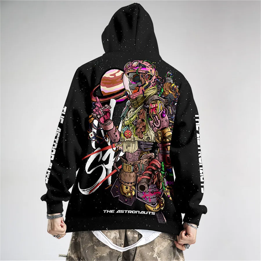 

Men's Hoodies Harajuku Astronaut Printed Hoodie Male Streetwear Fashion Casual Sweatshirt Tops