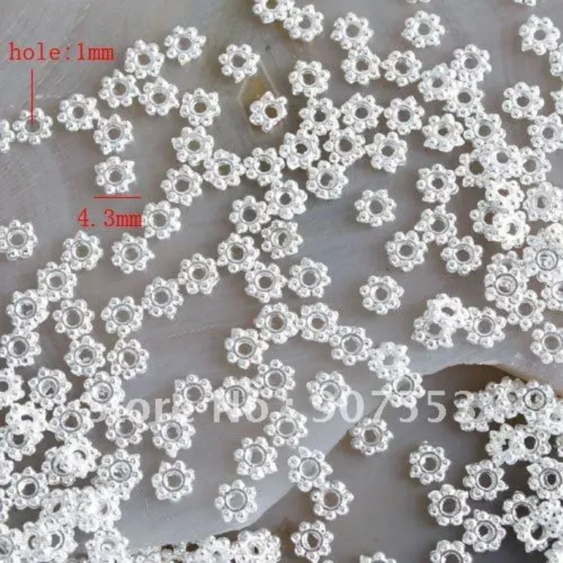 

Daisy Spacers Beads, Silver Tone, H0230, 3.2mm, 1000Pcs