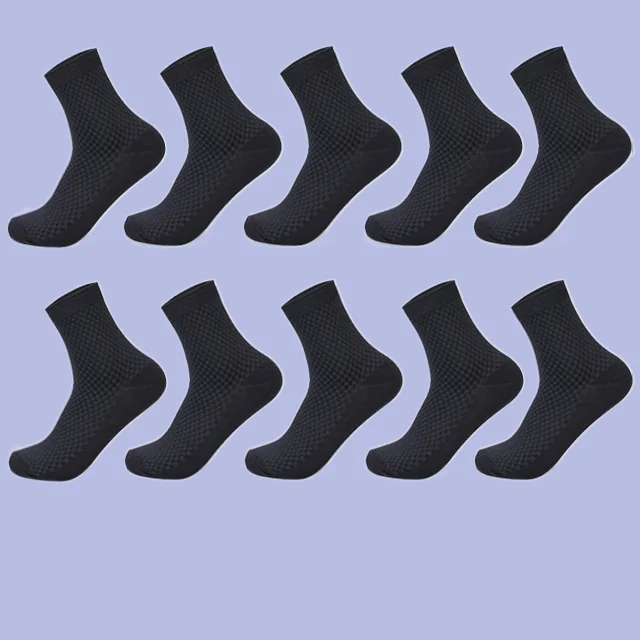 

5/10 Pairs New Compression Autumn Long Black Business Casual Man Dress Sock Gift Plus Men's Bamboo Fiber Socks