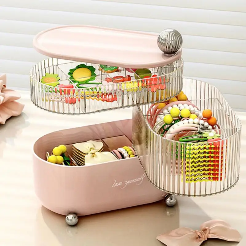 

Compartment Storage Earring Box Dustproof And Moistureproof Transparent Grid Dust-proof To Rotate Makeup Organizer Storage Box