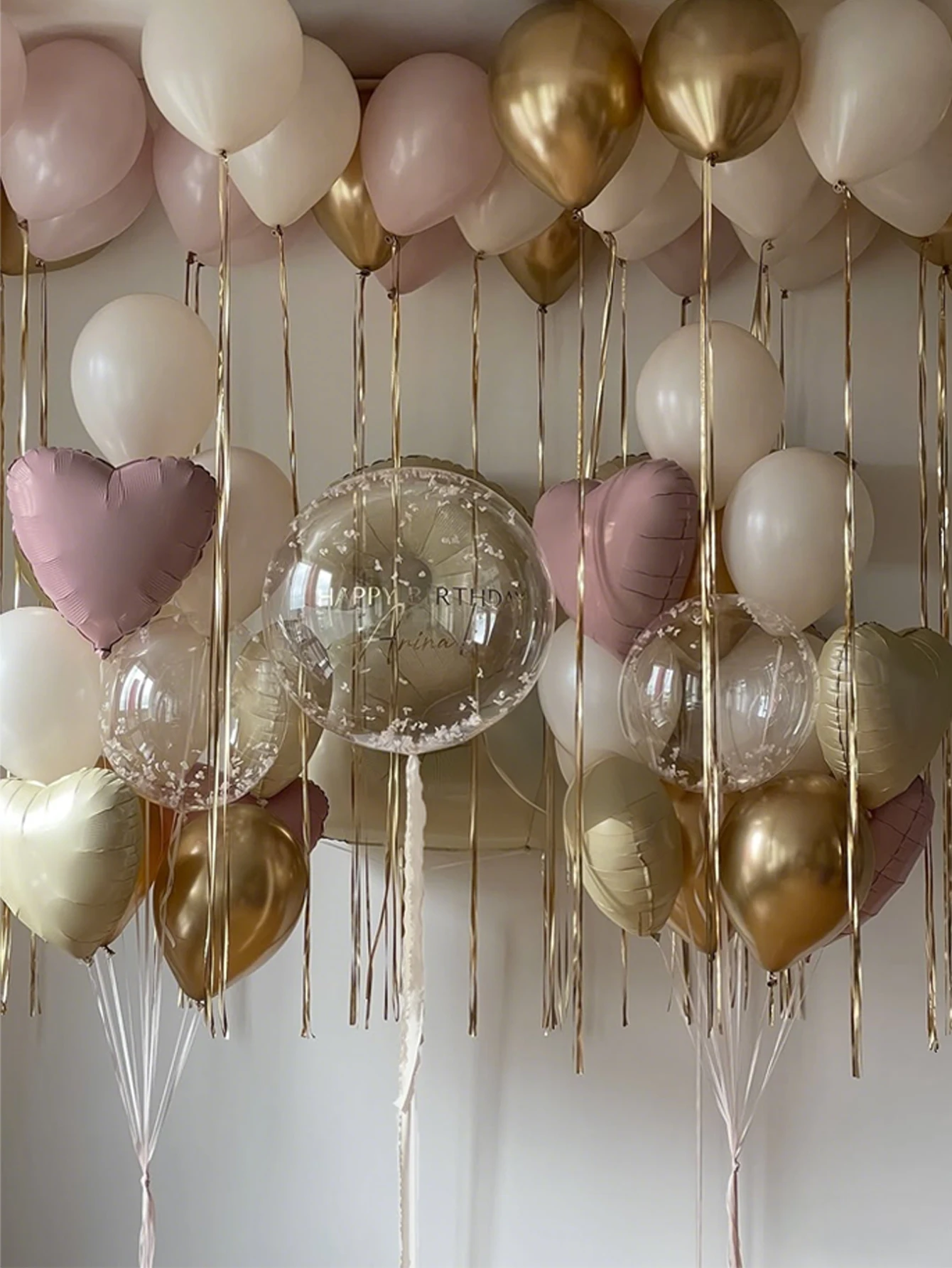Rosa Herz-Ballon-Set Transparente Bobo-Ballons für Hochzeitssaison Muttertag Heiratsantrag Geburtstag Dekoration