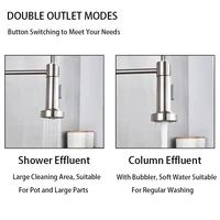 Spring Brushed Nickel Kitchen Faucet Deck Mounted Mixer Tap 360 Degree Rotation Stream Sprayer Nozzle Kitchen Sink Hot Cold Taps 2