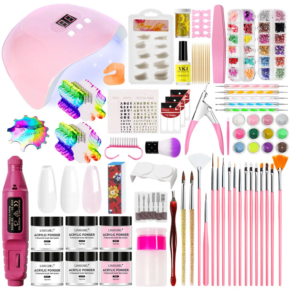 Beginner Acrylic Nail Glitter Powder Art Kit