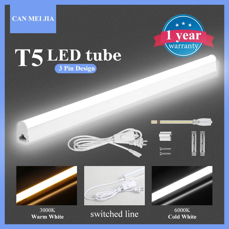 Tube lumineux LED super lumineux pour la maison, lampes d'armoires de cuisine, barre tubulaire, salon, chambre à coucher, luminaire de Cisco, T5, T8, 6W, 220V