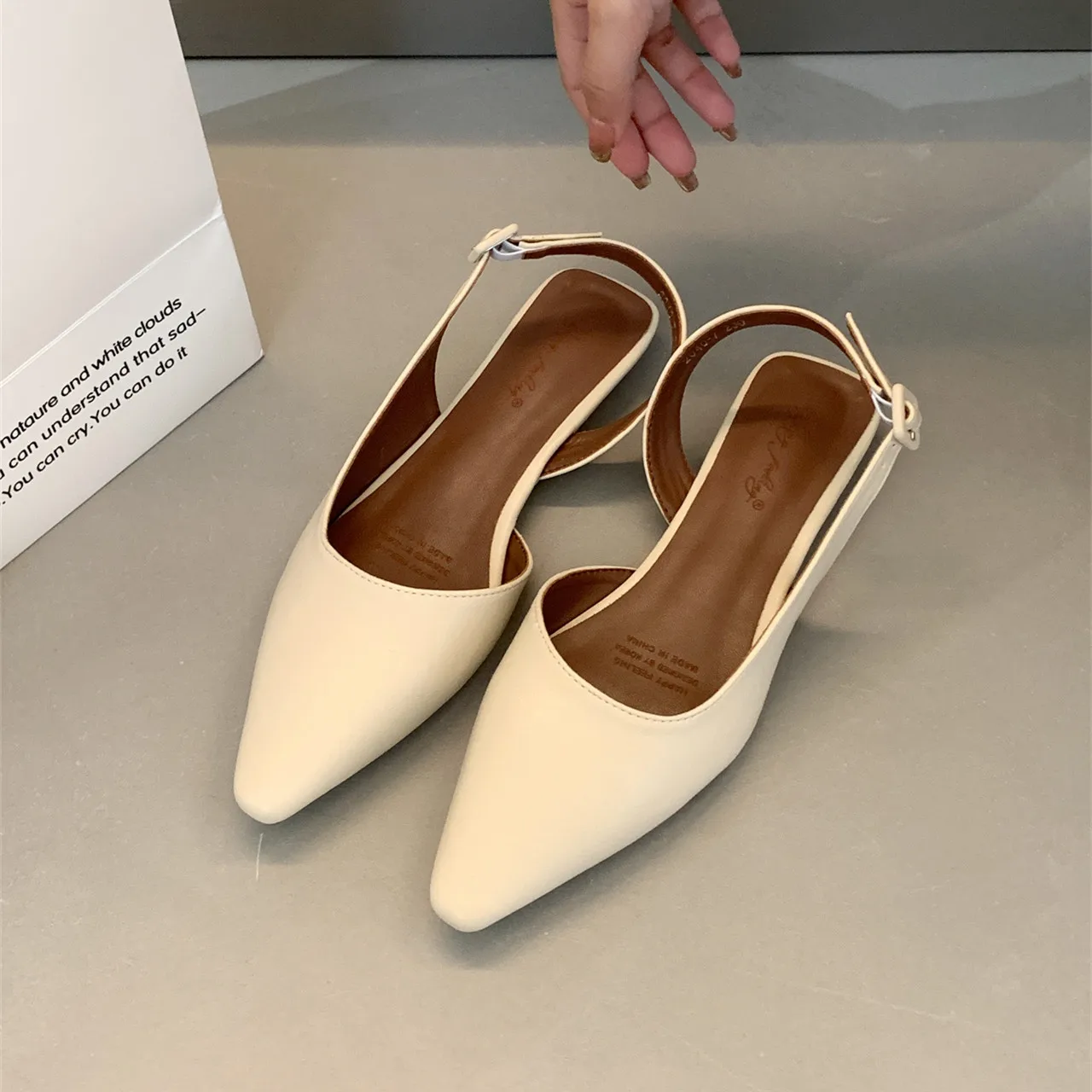 Bailamos Flat Sandals Shallow Slip On Women Slingback Shoes Soft Casual Ladies Sandal Flat Heel Outdoor Dress Mules