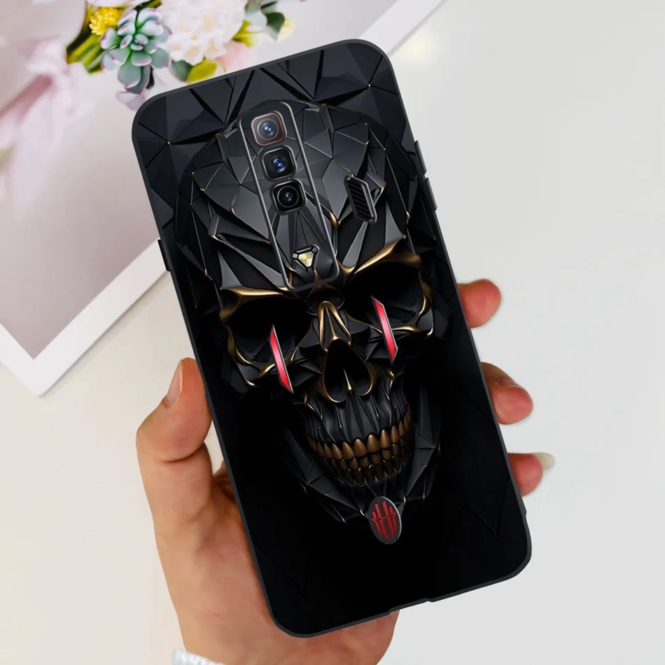 Fashion Cool Pattern Black Silicone Phone Case for ZTE Nubia Red Magic Series