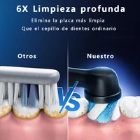 Cepillo de Dientes Eléctrico Giratorio 5 Modos — 8 Cabezales, 30 Días Batería, IPX7 3