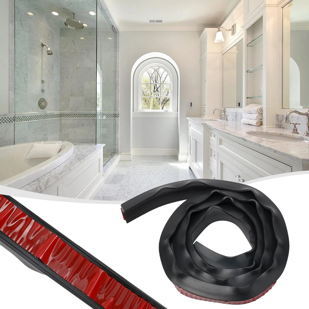Bathroom Seal Strip Retention Water Barrier Strip Dry Wet Separation Silicone 30/50/80cm Waterproof Adhesive Bathrooms Kitchens