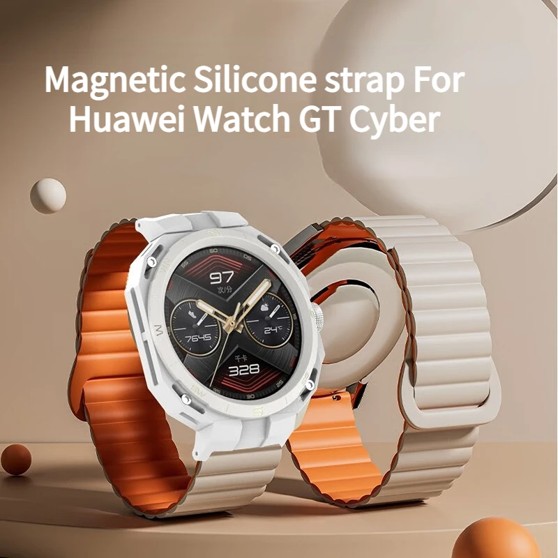 

Magnetic Silicone Watchband For Huawei Watch GT Cyber Sport Strap Replacement Wristband Adjustable Correa Bracelet Accessories