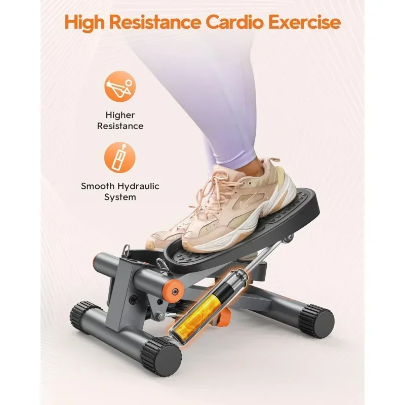 QWNiceday Steppers for Exercise,Stair Stepper with Resistance Bands,LCD Monitor Mini Stepper with 300LBS Loading Capacity 4