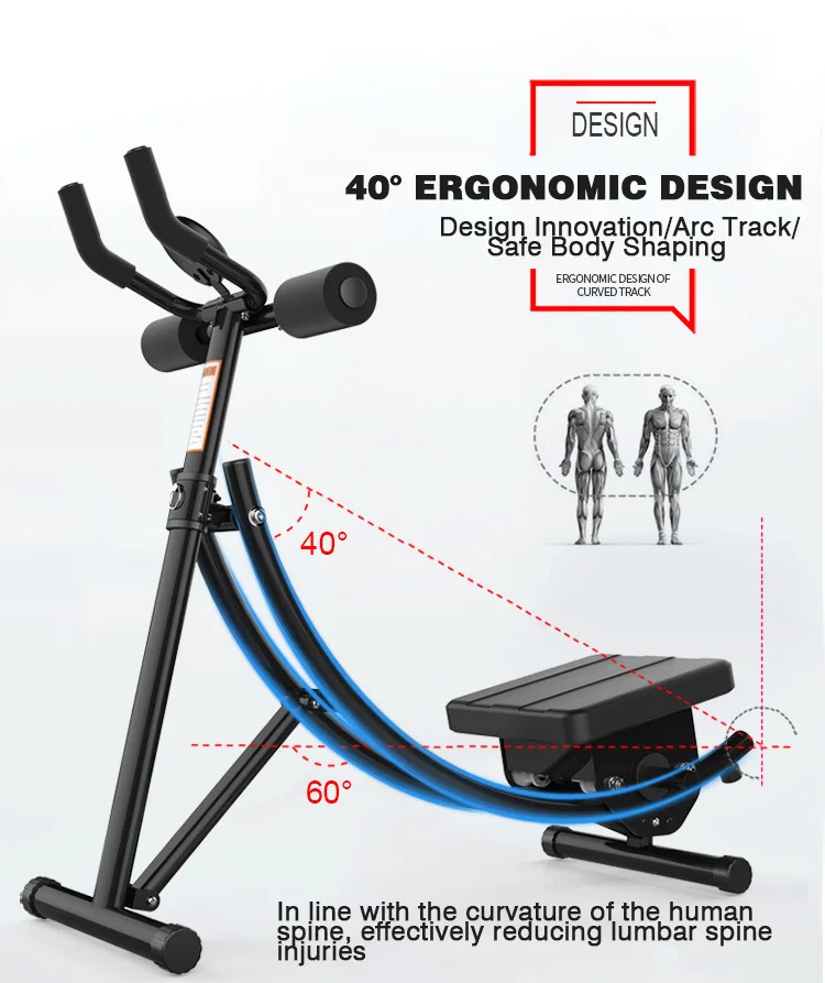 Abdominal Training Equipment Thin Waist Machine Foldable Sit Up Bench Body Workout Machine Weight Ab Fitness Trainer Bench