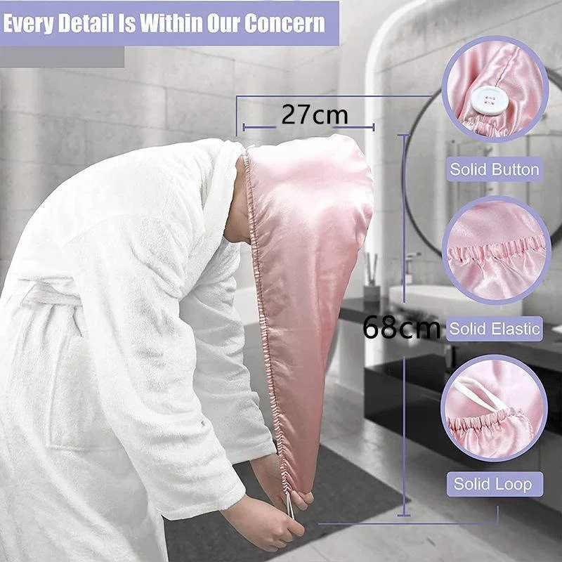 Microfiber Hair Wrap Towel Double Layer Curly Hair Turban Towel for Women Satin Hair Drying Towel for Curly Hair 5
