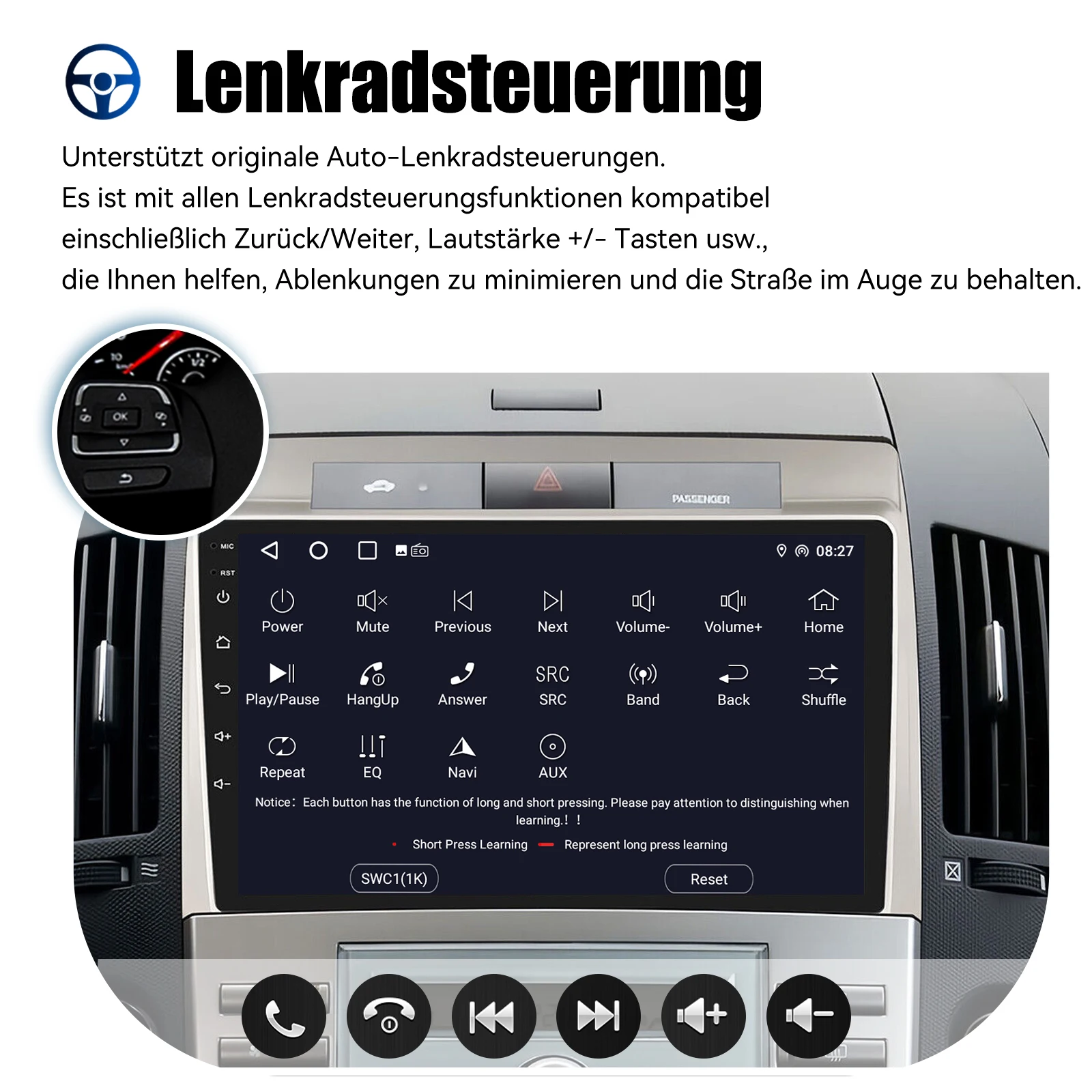 ESSGOO 9" Touchscreen Display Apple CarPlay For Toyota Corolla Verso 03-09 Car Stereo Radio Android 13 GPS Navigation Wifi FM BT