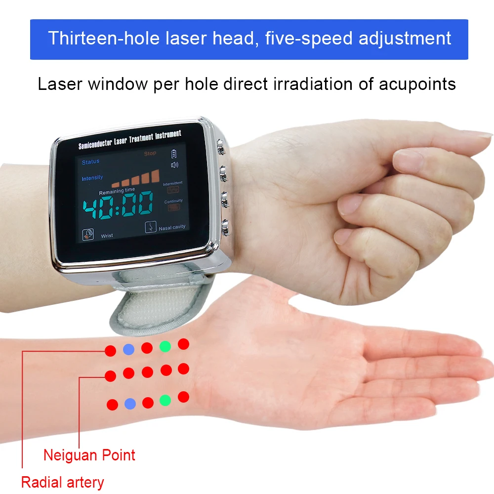 Advanced 650nm LLLT Laser Therapy Wrist Device for Professional Physiotherapy and Relaxation