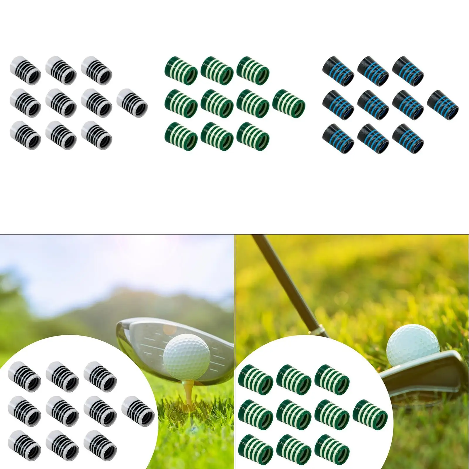 10 Pieces Golf Iron Ferrules Golf Club Repair Portable Golf Accessories Covers for Golf Course Men Women Beginner Adults Golfer