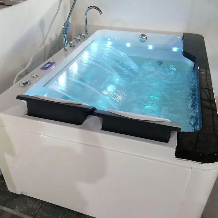 2-Person Acrylic Luxury Massage Free Standing Whirlpool Indoor Jacuzz Bathtub