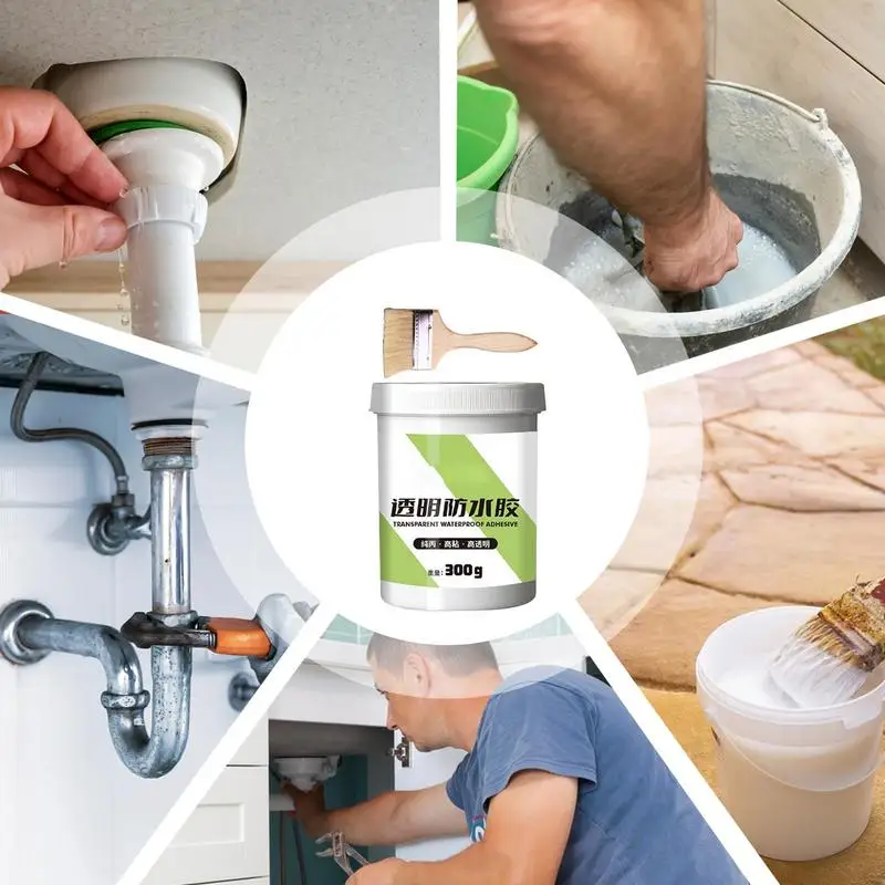 Transparent Waterproof Coating 300g Invisible Adhesive Transparent Coating Agent Waterproofing Sealant RV Roof Sealant for