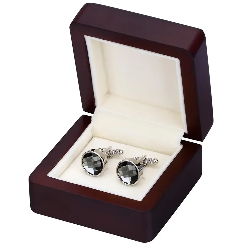 SAVOYSHI Luxury Cufflinks Gift Box High Quality Painted Wooden Box Authentic Size 80*80*46mm Capacity Jewelry Storage Box Set