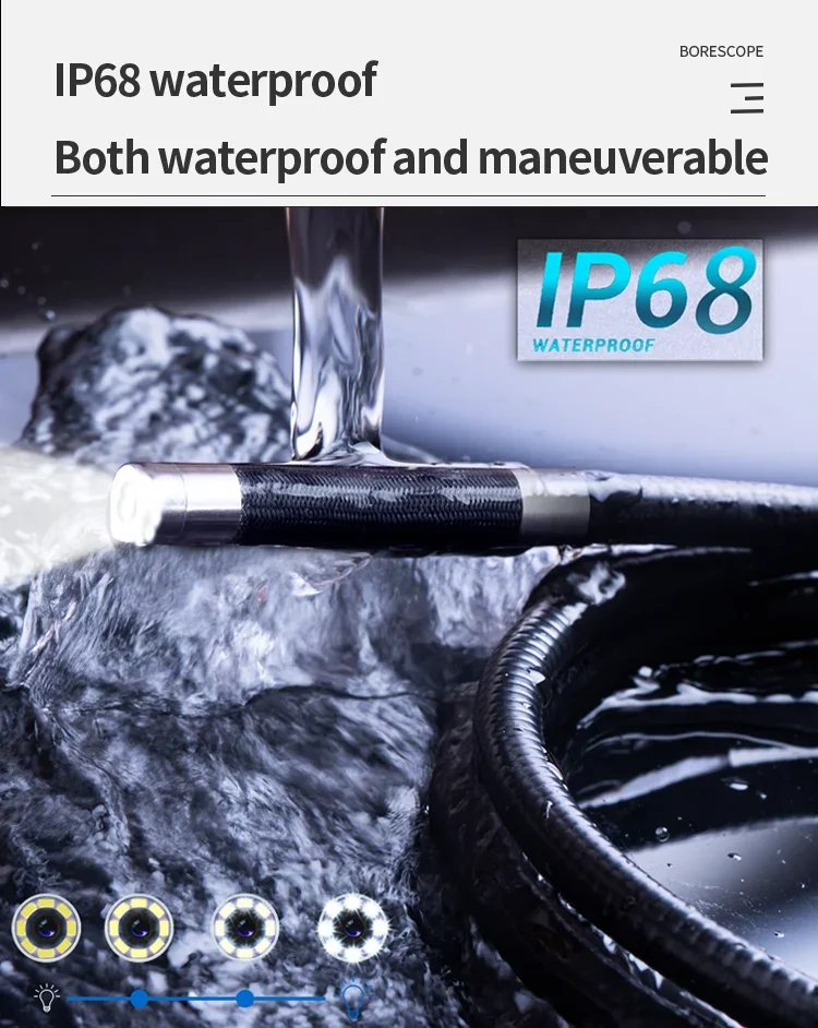 Endoscope camera showing LED illumination