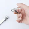 Sharp Durable Nail Clippers Set, 2pcs Carbon Steel Rotating Traditional Design Sanded Finish Curved and Straight Blades Ergonomi 3