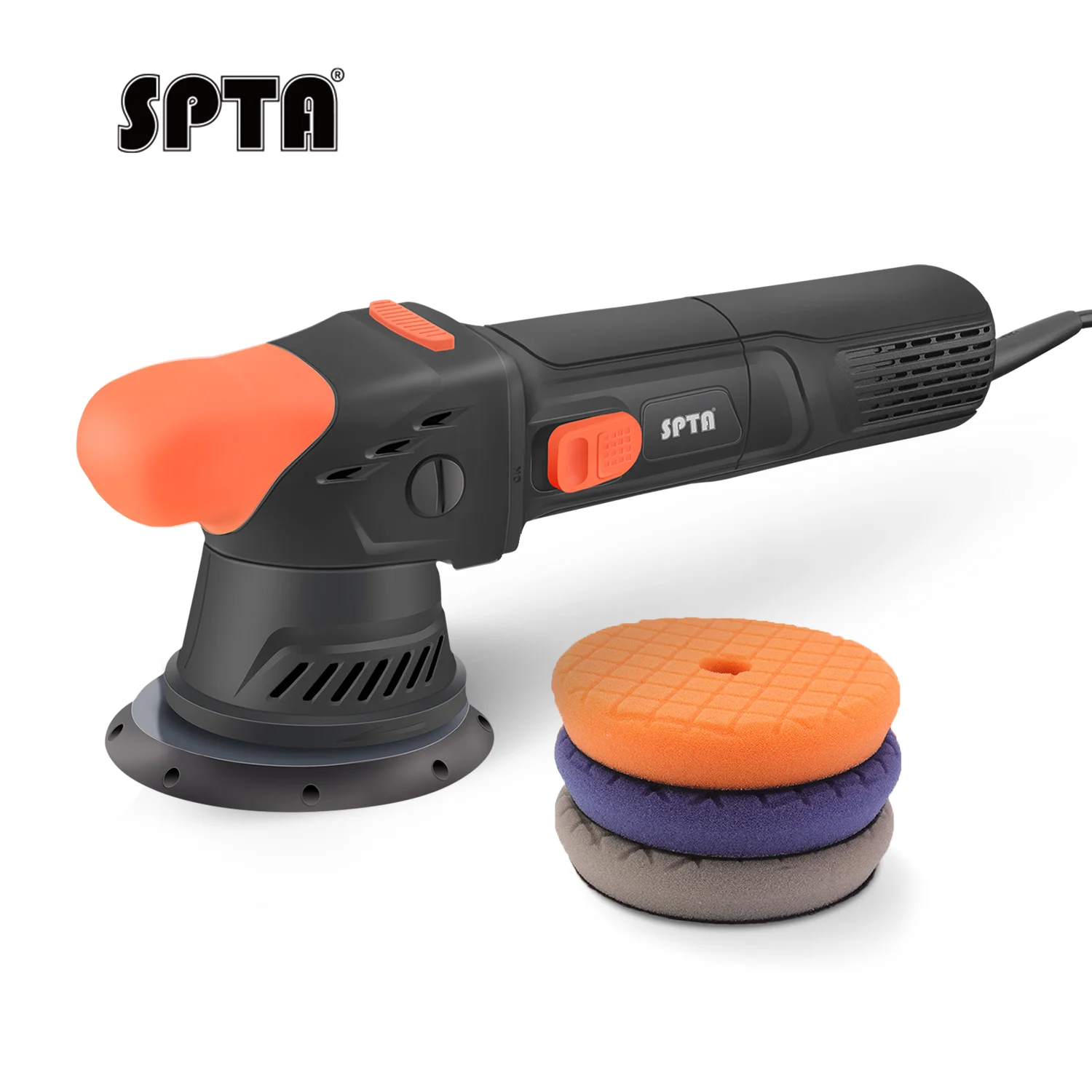 SPTA CP304 5" Car Dual Action Polisher,New Model 710W Orbit 9mm/12mm /15mm Electric Mini Car Polisher Polishing Waxing Machine