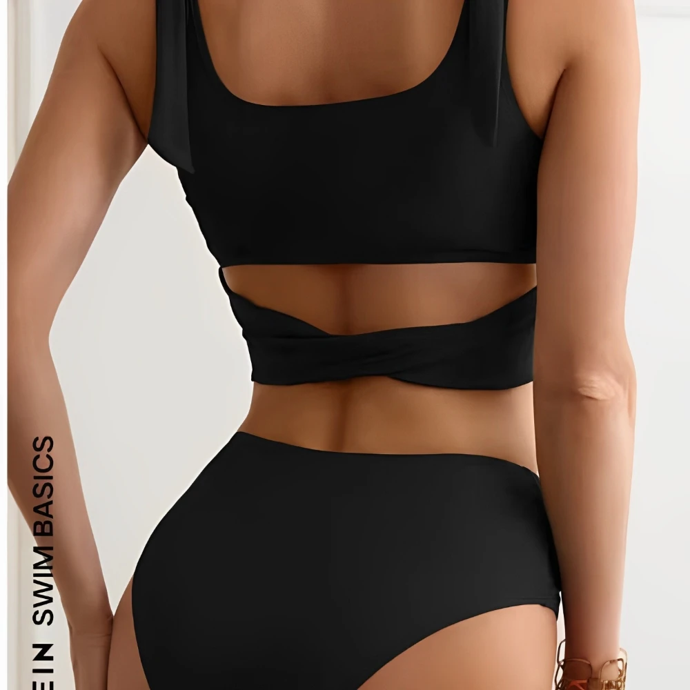 Two Piece String Bikini Hollow Out High Waist Swimwear Female Swimsuit Women Bathers Bathing Swimming Suit Beachwear