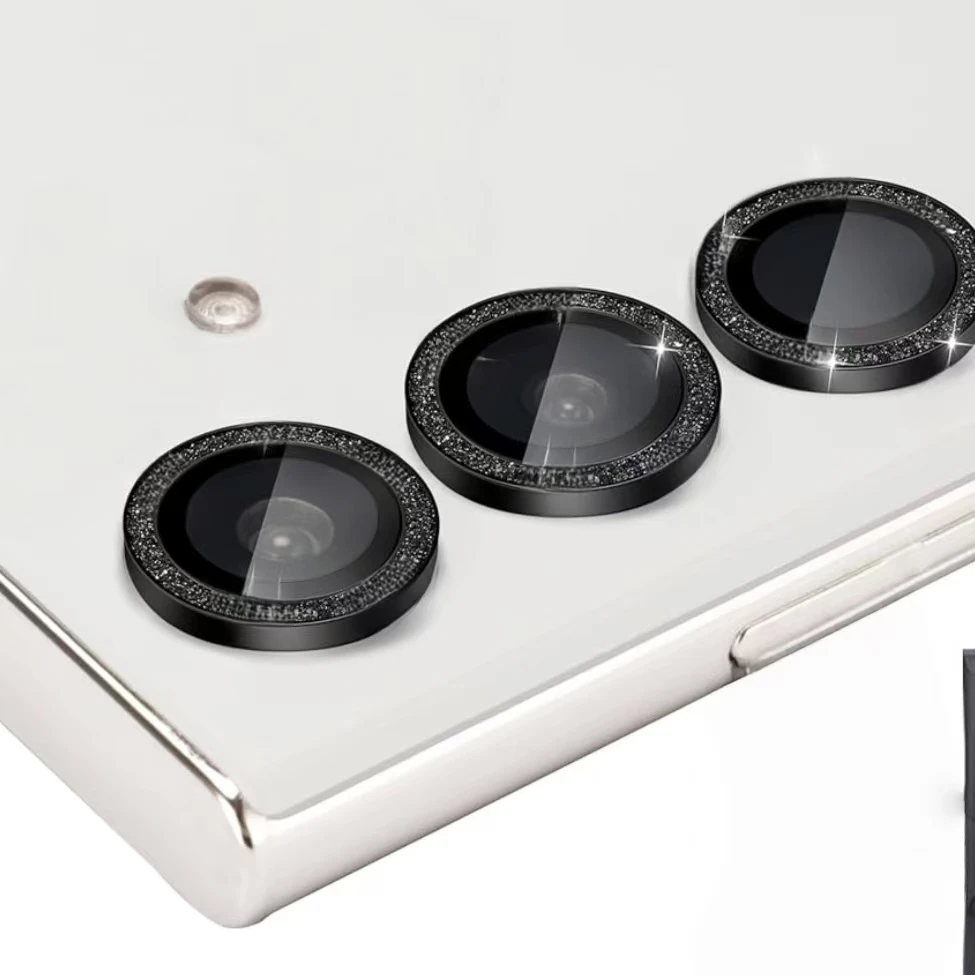 3-Piece Glitter Camera Lens Tempered Glass Protector