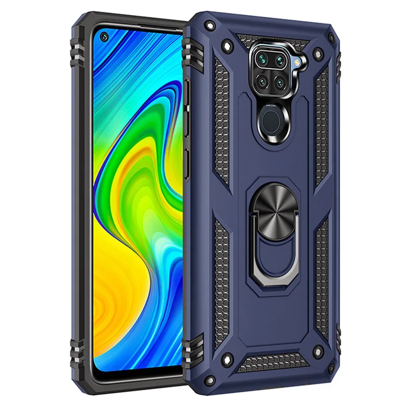 

Phone Case For Xiaomi Pocophone X3 NFC Mi Poco X3 Pro Redmi Note 9S 9 Pro 9C 9T Shockproof Armor Car Magnetic Finger Ring Cover