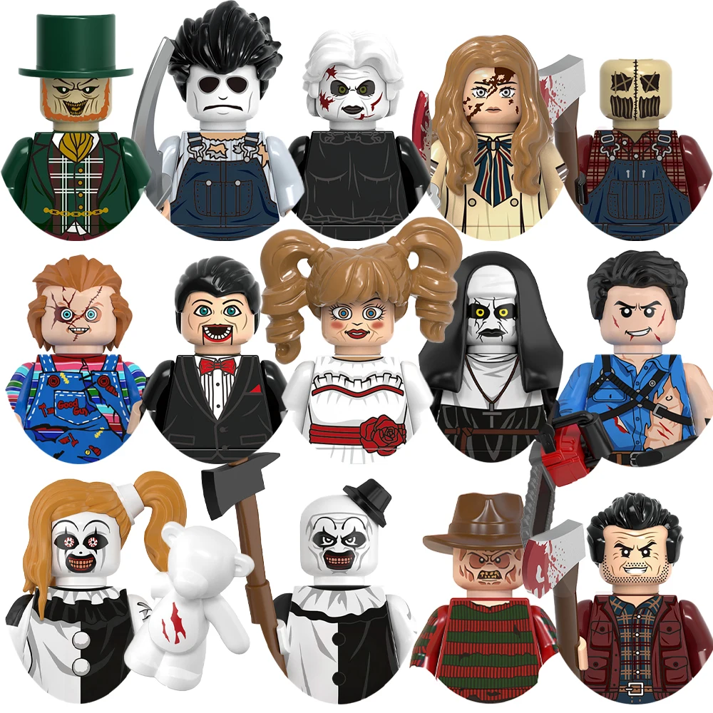 Halloween-Film-Bausteine Weihnachten Halloween für Spielzeug Geschenke Mini-Actionfiguren Kinder-Bausteine für Partys