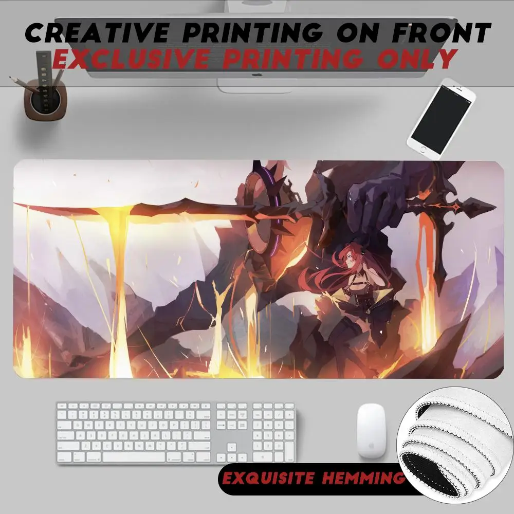 

Cool Surtr Hot Game Arknights Mouse Pad Non-Slip Rubber Edge locking mousepads Game play mats for notebook PC computer