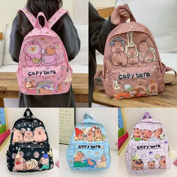New Cartoon Capybara Backpack Breathable Pattern Shoulder Bags Ultra-light Children's School Bags 1