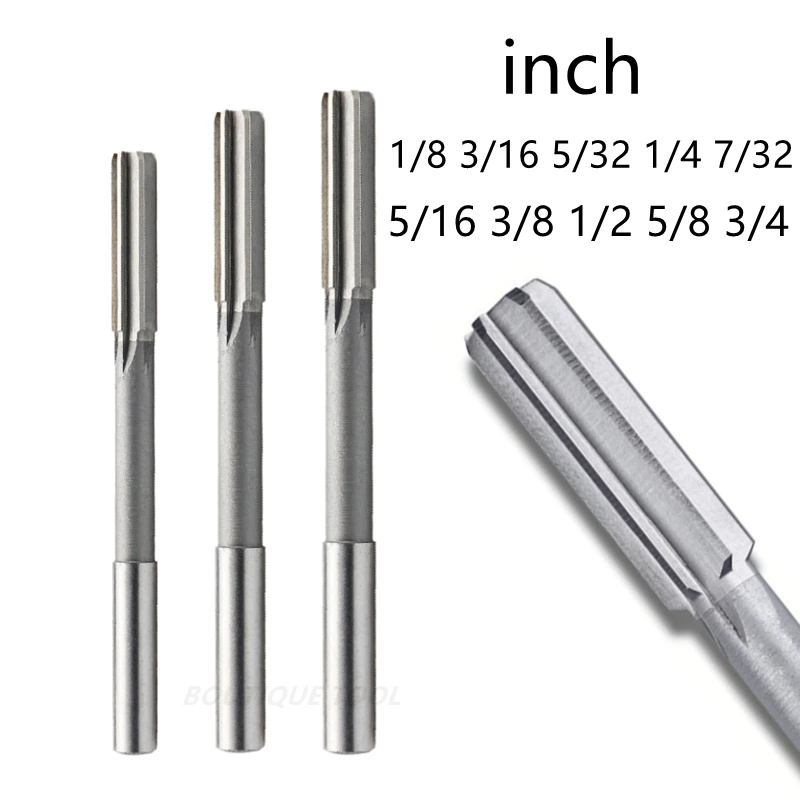 HSS Reamer Steel Reamer Tools 1/8 3/16 5/32 1/4 7/32 5/16 3/8 1/2 5/8 3/4 inch H7 CNC Milling Tool Precision Hole Expansion Set