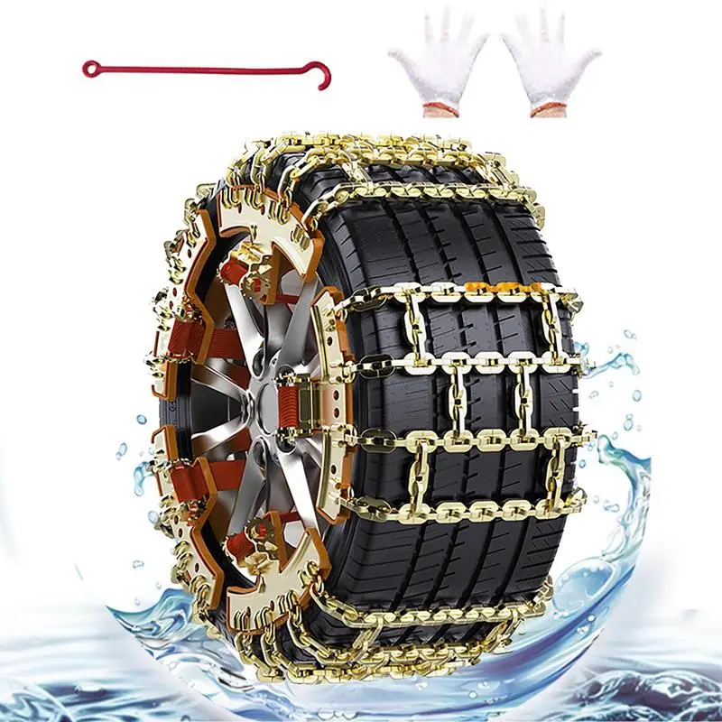

Tire Snow Chains For Cars 6pcs/set Tire Chain For Snow And Ice Universal Steel Tire Traction Chain With Strong Grip Force Winter