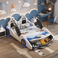 Design Toddler Boys Children Bed Lights Kids Modern Luxury Loft Children Beds Frames Mattress Camas De Dormitorio Furniture 1