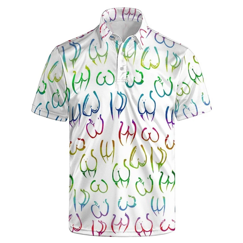 Creative 3d Printed Sexy Women Polo Shirt For Men Summer Personality Short Sleeve Loose T Shirts Tops Casual Tees Male Clothing