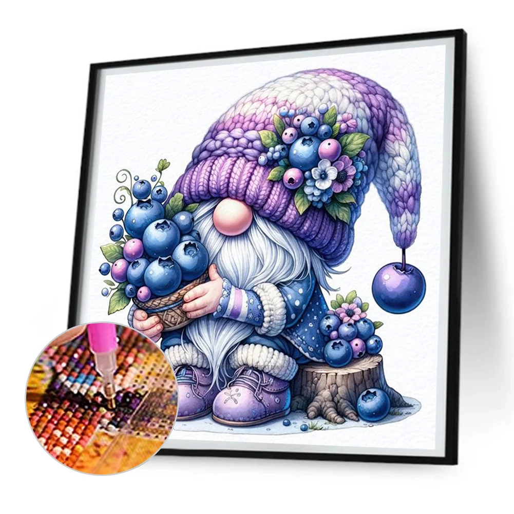 5D DIY Full Round Drill Diamond Painting Cute Fruit Gnome Home Decor Art Craft