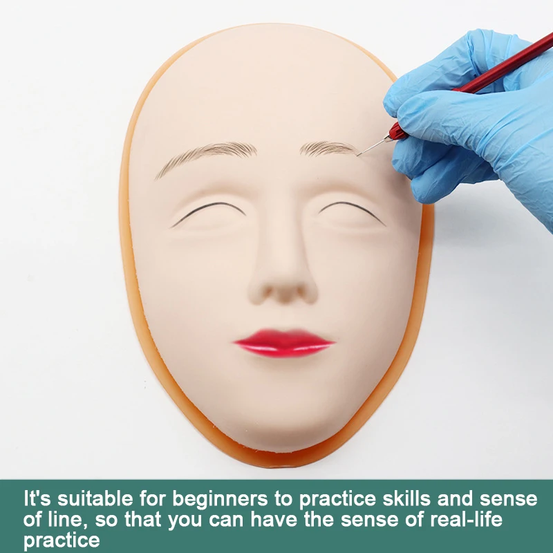 

Silicone Practice Fake Head Reusable Mannequin Head Skin 5D Makeup Training Accessory