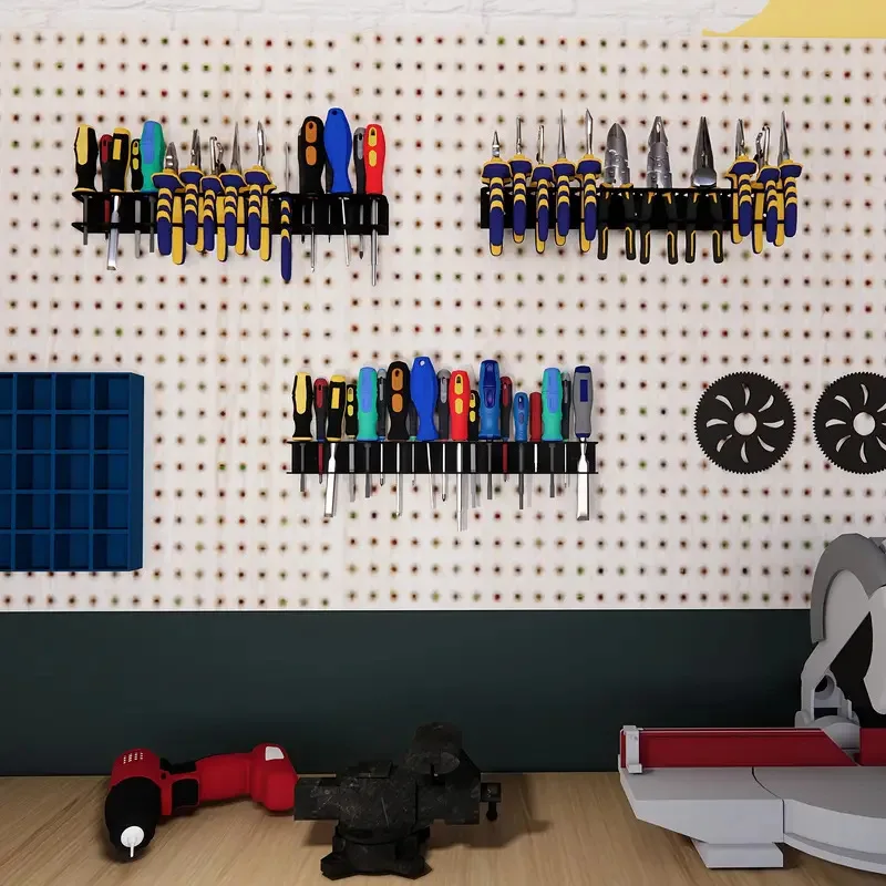 Screwd Driver Holder Wall Mount , 15.7" Screwdriver Organizer, Garage Tool Storage Rack Utility Tool Organizer and Storage Rack 6