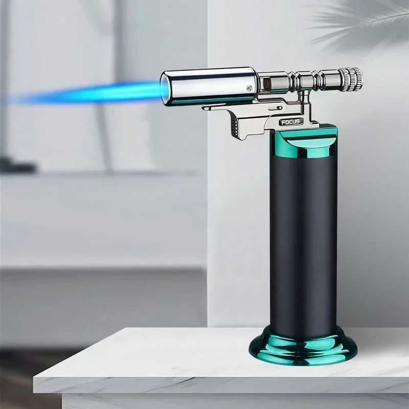 Windproof Jet Torch Gas Lighter Butane Refillable Blue Flame for Kitchen Cooking Metal Welding Outdoor Cigar Barbecue