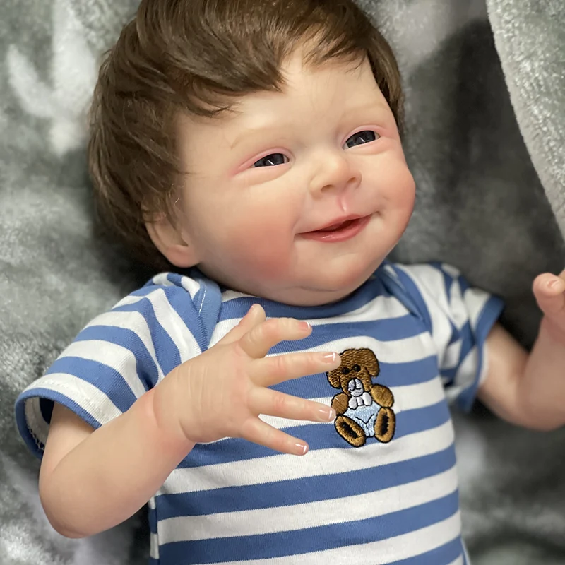 

48CM Bebe Reborn Dolls Sebastian Already Painted 3D Skin with Visible Veins silicone baby doll juguetes para niños