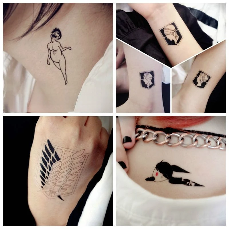 Anime Attack On Titan Fake Tattoo Sticker Cosplay Costumes Waterproof