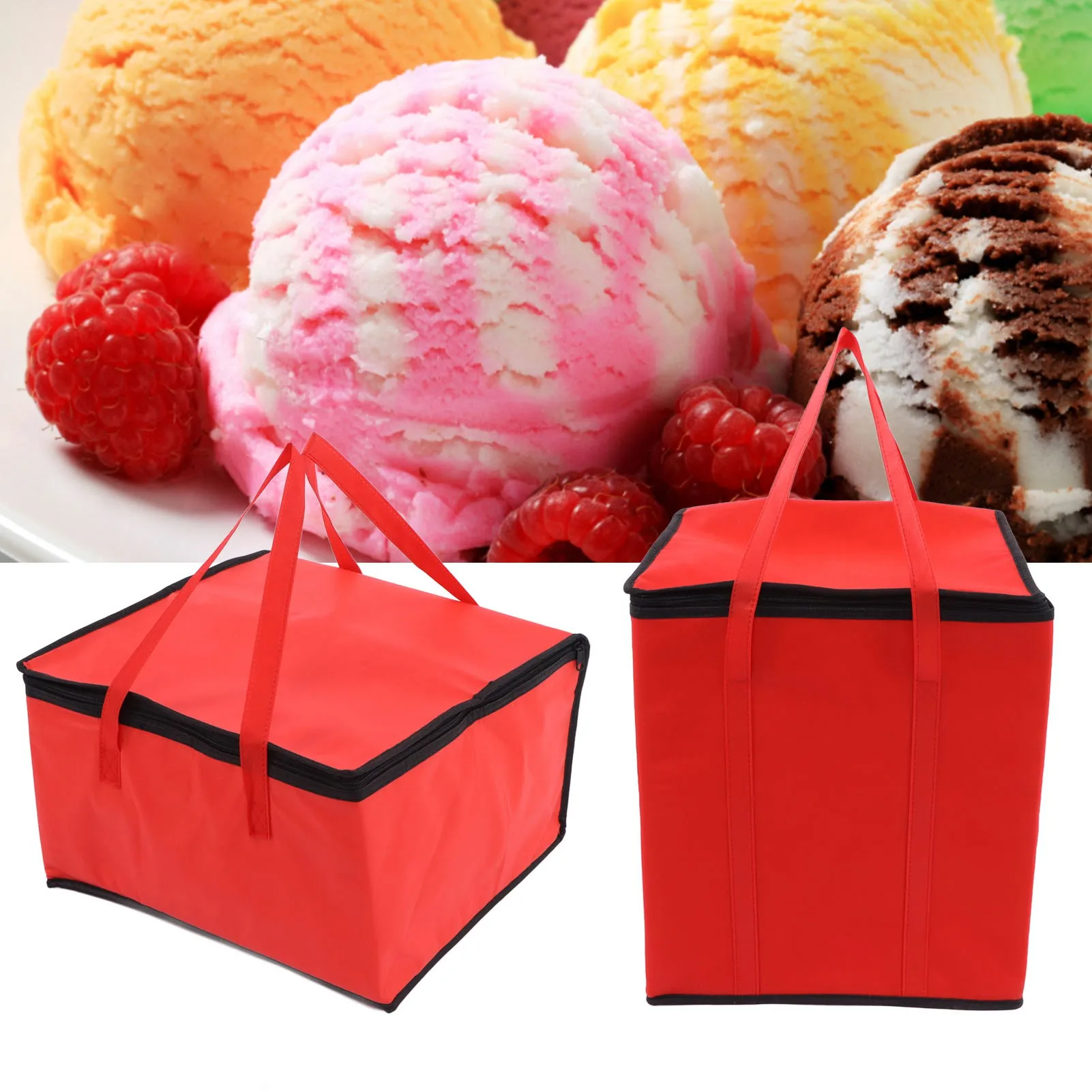 Insulated Bag Multi Size Non Woven Fabric Warmer Keeping Aluminum Foil Baking Portable Insulation Bag Pizza Delivery Bag 2