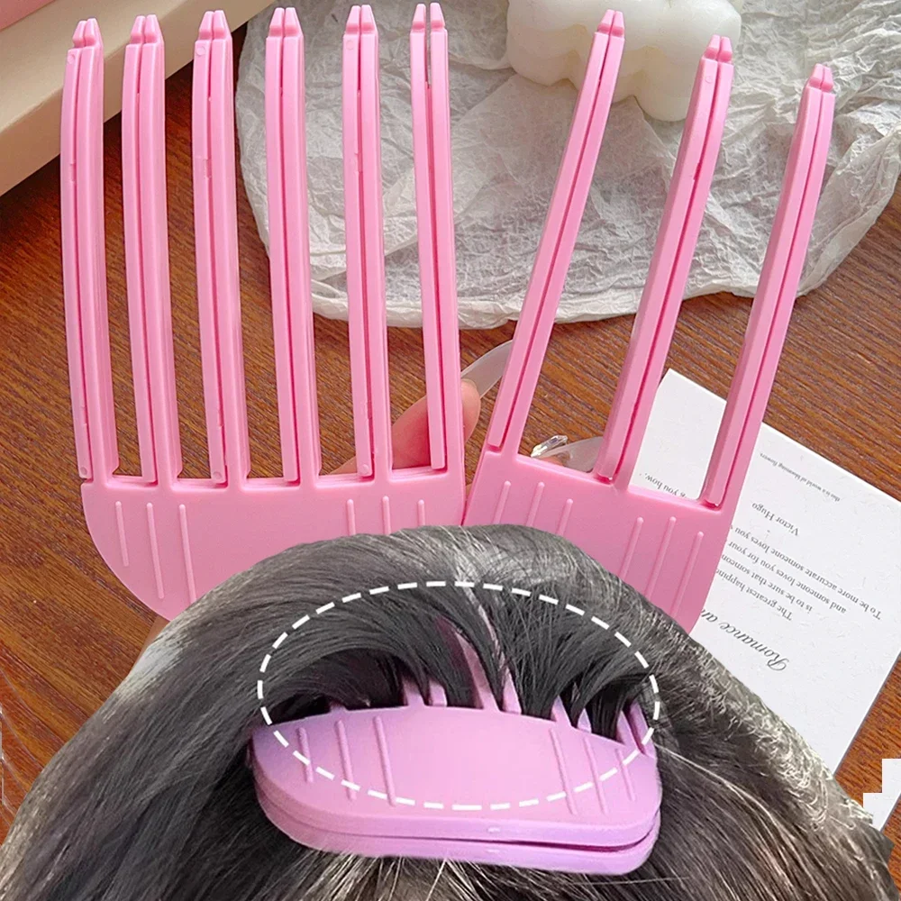 Hair Styling Tool Hair Curling Tools 3/6Teeth Fluffy Hair Roots Clips Comb Lazy Hair Top Styling Curling Barrel Portable Korean Hairs Clip Volume Wind Sculpting Comb