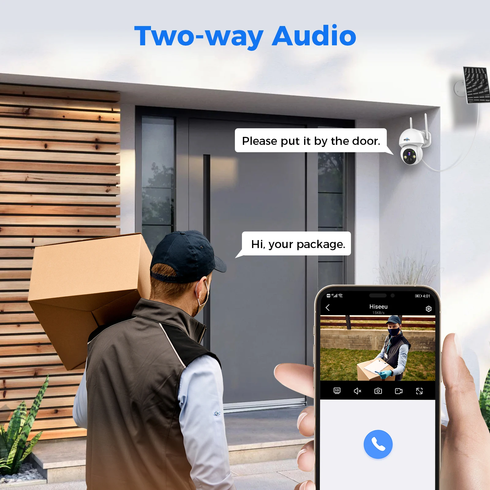 كاميرا Hiseeu 2K 4MP WIFI PTZ الشمسية IP كشف الإنس...