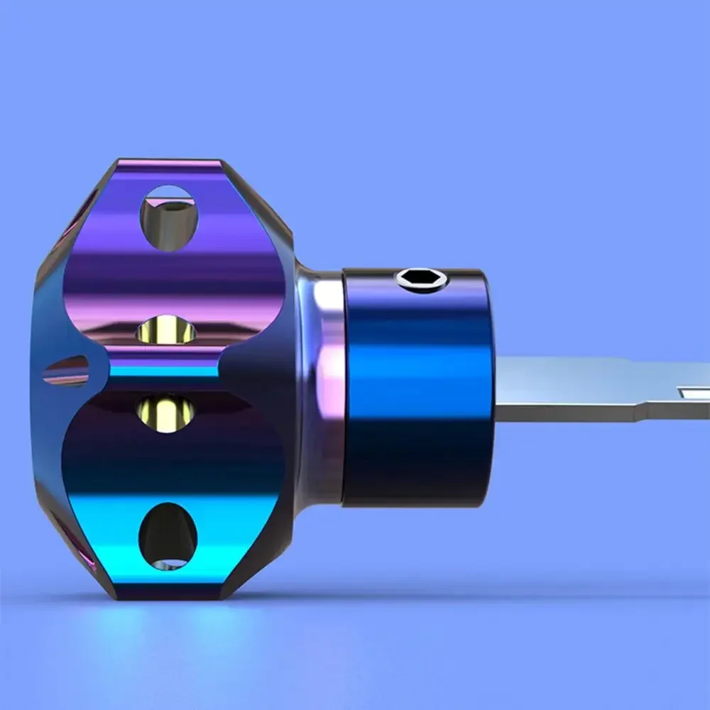 New Motorcycle Key Head Modified Key Cover CNC Burnt Titanium Key Head Gear Hexagonal Titanium Burnt Key Head Accessories