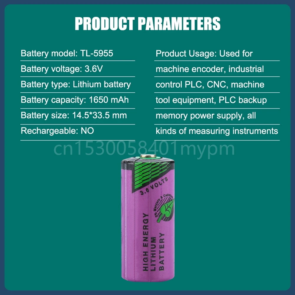 20PCS TL-5955 14335 2/3AA 3.6V 1650mAh Disposable Lithium Battery for PLC CNC Machine Tool Water Meter Replacement Batteria 3
