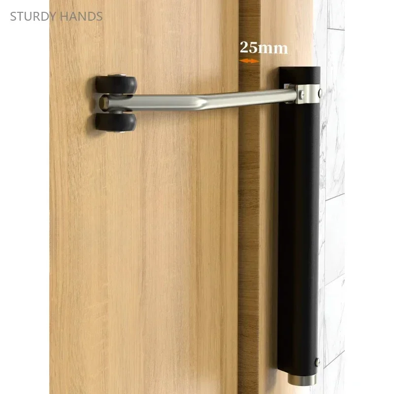 1 set of aluminum alloy automatic door closer household invisible door spring hinge automatic return er closer