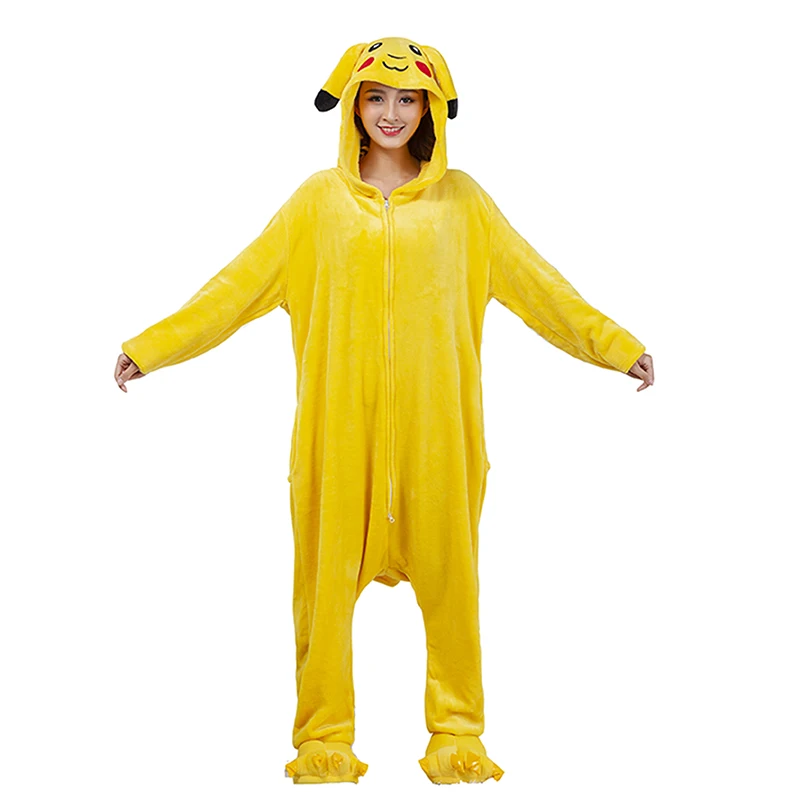 Pikachu Pokemon Zipper Onesie Kigurumi Cosplay Costume Pajama For